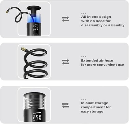 Compact Car Tire Inflator Pump with Coaxial Fan and Heat Dissipation