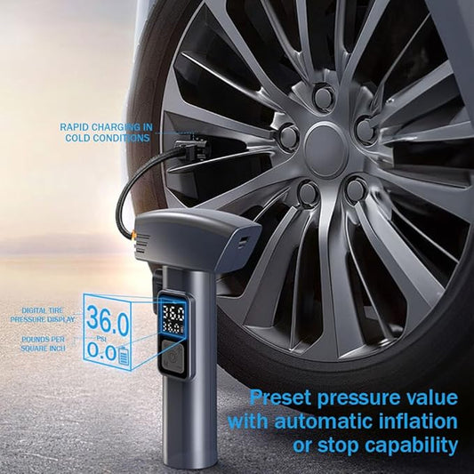 Portable Digital Air Compressor with Automatic Inflation and Preset Pressure Settings