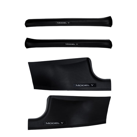 Teslarm Carbon Fiber Door Sill Protector Trim Set