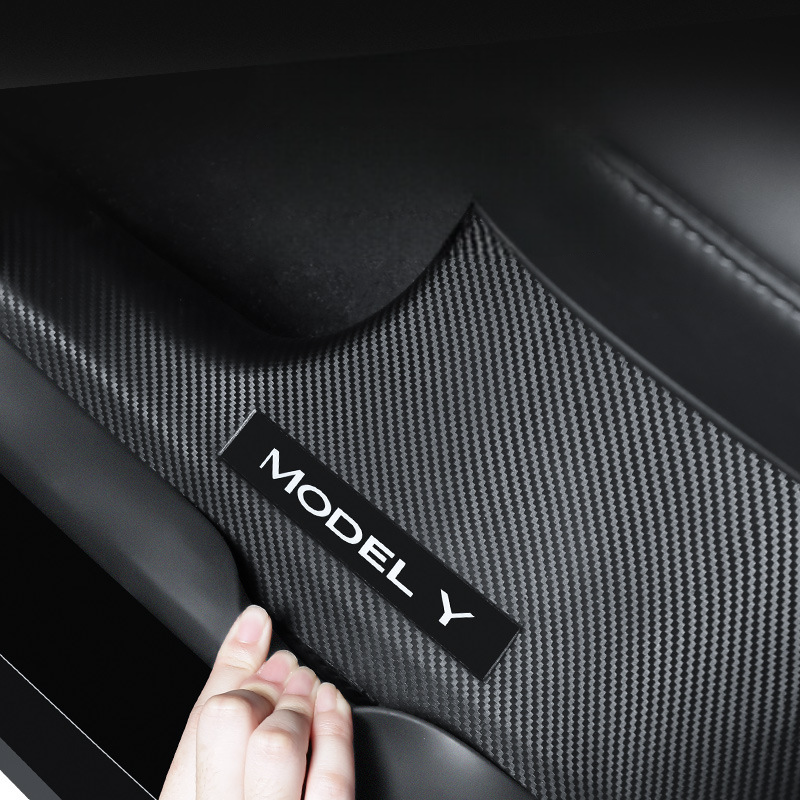 Teslarm Carbon Fiber Door Sill Protector Trim Set